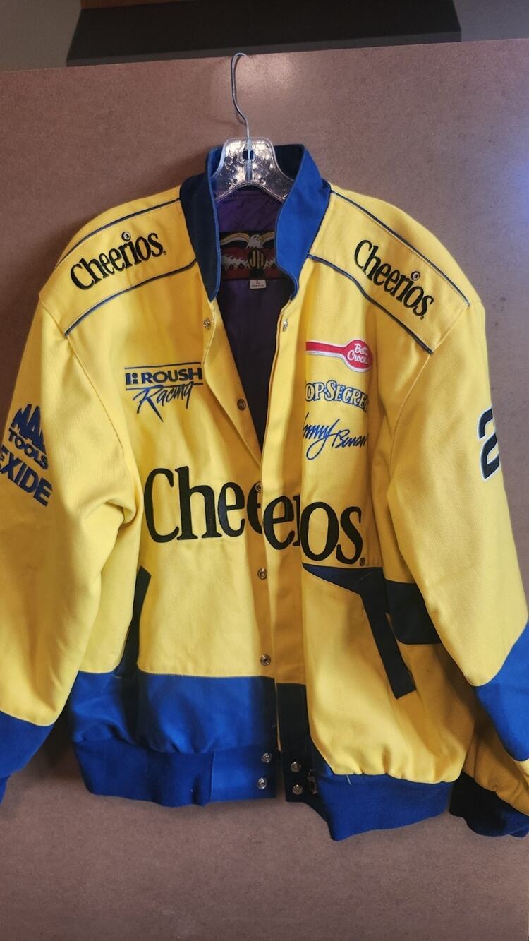 Vintage 90s Jeff Hamilton Cheerios NASCAR Jacket #26 Johnny Benson Roush L J69